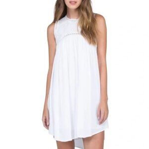 Volcom white sunset path sleeveless tunic/mini dress size L